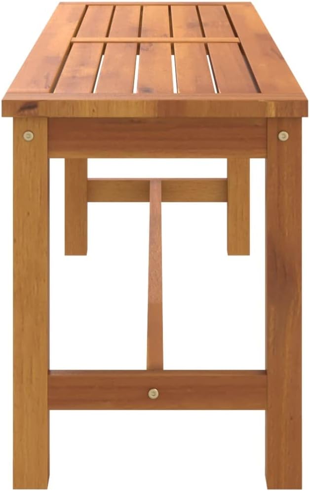 Garden Bench Natural Wood Solid Acacia Wood Medium Durable,Sturdy Solid Acacia Wood Garden Bench with Rustic Charm for Outdoor & Indoor Use Patio Furniture