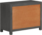 Modern Grey and White Sideboard with 4 Storage Compartments and 3 Soft-Close Drawers in Solid Mango Wood Rectangular Design for Dining Living Hallway Furniture Storage Cabinet