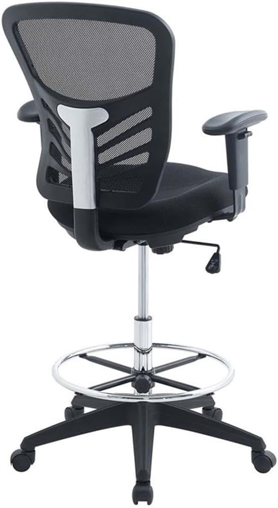 Modway Articulate Drafting Chair - Reception Desk Chair - Drafting Table Chair in Black