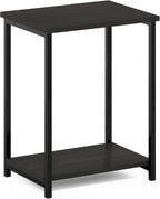 Furinno Simplistic Metal Frame End Table, 1-Pack, Espresso