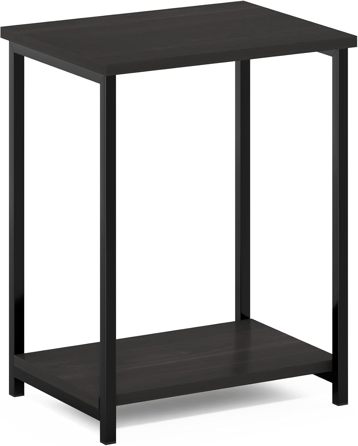 Furinno Simplistic Metal Frame End Table, 1-Pack, Espresso