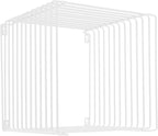 Square Geometry Retro Side Table, 11.8in Iron Multi-Purpose Side Table Square Cage End Tables Industrial Night Stand for Living Room Bedroom, Load Capacity 264.55lb (White, 11.8×11.8×11.8in)