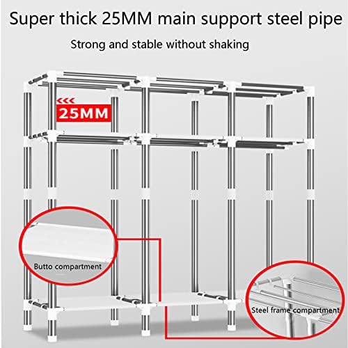 Wardrobe Organiser Large Capacity Hanging Storage Peach Skin Easy to Assemble Space Saving Adjustable Waterproof, Dustproof, Stainproof (Size : 125x50x172cm C)