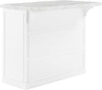 Crosley Furniture Cutler Faux Marble Top Kitchen Island with Storage, Breakfast Bar, Microwave Stand, White