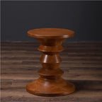 Round Geometric Side Table, Retro Wooden Coffee Table, Small End Table for Living Room Bedroom, 13.8x13.8x17.7in Nightstand One Color 15.7 * 15.7 * 17.7in