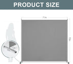 RANTILA Single Large Panel Room Divider, Privacy Screen for Office, Partition Separators, Freestanding Divider 71''W x 69.5''H, Grey