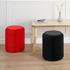 Portable Folding Paper Chair Modern Honeycomb Design Ultrathin Round Stool for Living Room Bedroom & Hallway Lightweight(Black,30cm)