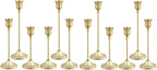 Candlestick Holders 4 Sets(12 Pcs), Gold Candle Holders with Anti-Slip Pad, Metal Taper Candle Holder, Candle Holder for Wedding Fireplace Mantel Housewarming Gift