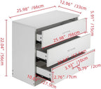 Mid Century Nightstand,Bedroom Bedside End Table,Solid Wood Night Stand,Home Office Dresser Side Tables,with 3 Drawers & Handle,for Small Spaces, Study, Living Room, Entryway, Hallway (White)