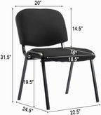 ROCITY Waiting Room Chairs Set of 5 Stackable Conference Room Chairs Mesh Office Reception Chair for Guest, School Breakroom Banquet Church Lobby (Mesh-Cushion,Black,5PCS)