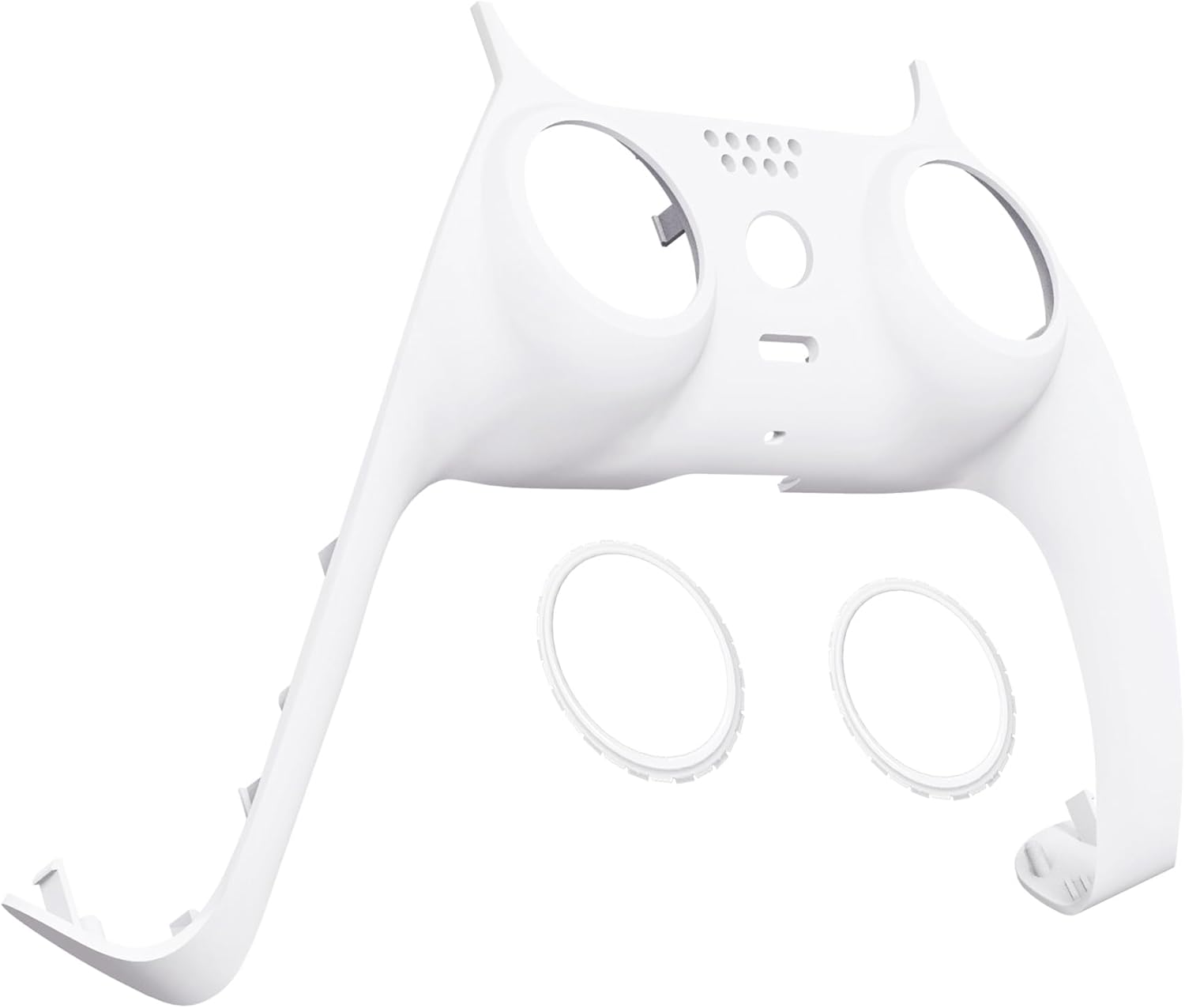 eXtremeRate White Decorative Trim Shell Compatible with p s 5 Controller, DIY Replacement Clip Shell, Custom Plates Cover Compatible with p s 5 Controller with Accent Rings