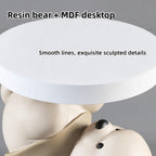 Resin Bear Side Table with MDF Top(Color:Brown)