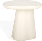 SAFAVIEH Couture Collection - Jabrielle Ivory Concrete Accent Table, Sculptural Modern Side Table, Minimalist Silhouette (SFV2600A)