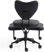 Upgraded Ergonomic Cross Legged Swivel Chair, Adjustable Height and PU Leather, Meditation& ADHA Chair with Back Support, Home and Office,Yoga Chair, Black