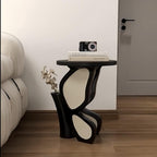 Butterflies Accent Side Table Vintage Round Tray Top End Table Artistic Sculpture Coffee Table for Living Room Entryway Balcony Lightweight