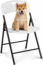 Oline Folding Chair, Indoor Outdoor Plastic Commercial Stackable Foldable Guest Chairs for Events Office Wedding Party Picnic Kitchen Dining, 350lb Capacity (White, 1 Pack)
