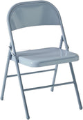 Folding Chair with Padded Curved Backrest Portable Folding Chair for Home Office Parties Lightweight Easy Storage(Blue1)