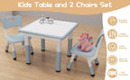 IDEALHOUSE Adjustable Height Kids Table and 2 Chairs Set – Writable Whiteboard Top, Non-Slip Legs, Easy to Clean, Ideal for Toddlers and Children Ages 2-10, Multi-Activity Table for Home, Nursery,