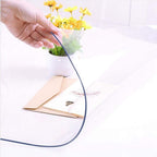 NECAUX Clear PVC Table Cover Protector 24 x 40 Inch 1.5mm Thick | Scratch Resistant Spill Protection Easy Maintenance Flexible Material for Home Office Tables Workspaces and Counters