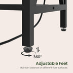 CHOEZON 70.9'' Bar Table, Kitchen Dining Table with Power Outlet and Footrest, Industrial Style, for Pub, Living Room, Rustic Brown and Black TBT08UBF
