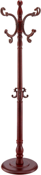 VEVOR Coat Rack Freestanding, Wooden Coats Rack Stand with Weighted Base & 11 Hooks, Free Standing Hall Coat Tree for Entryway, Bedroom, Living Room, Modern Clothes Hanger Stand for Coats, Hats, Bag