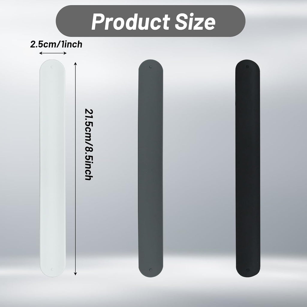 6 Pieces Wrapping Paper Holder Paper Roll Holder Silicone Covered Metal Strips Poster Slap Bands Gift Wrapping Paper Clamps for Home Storage Organization(Black,Gray,White)