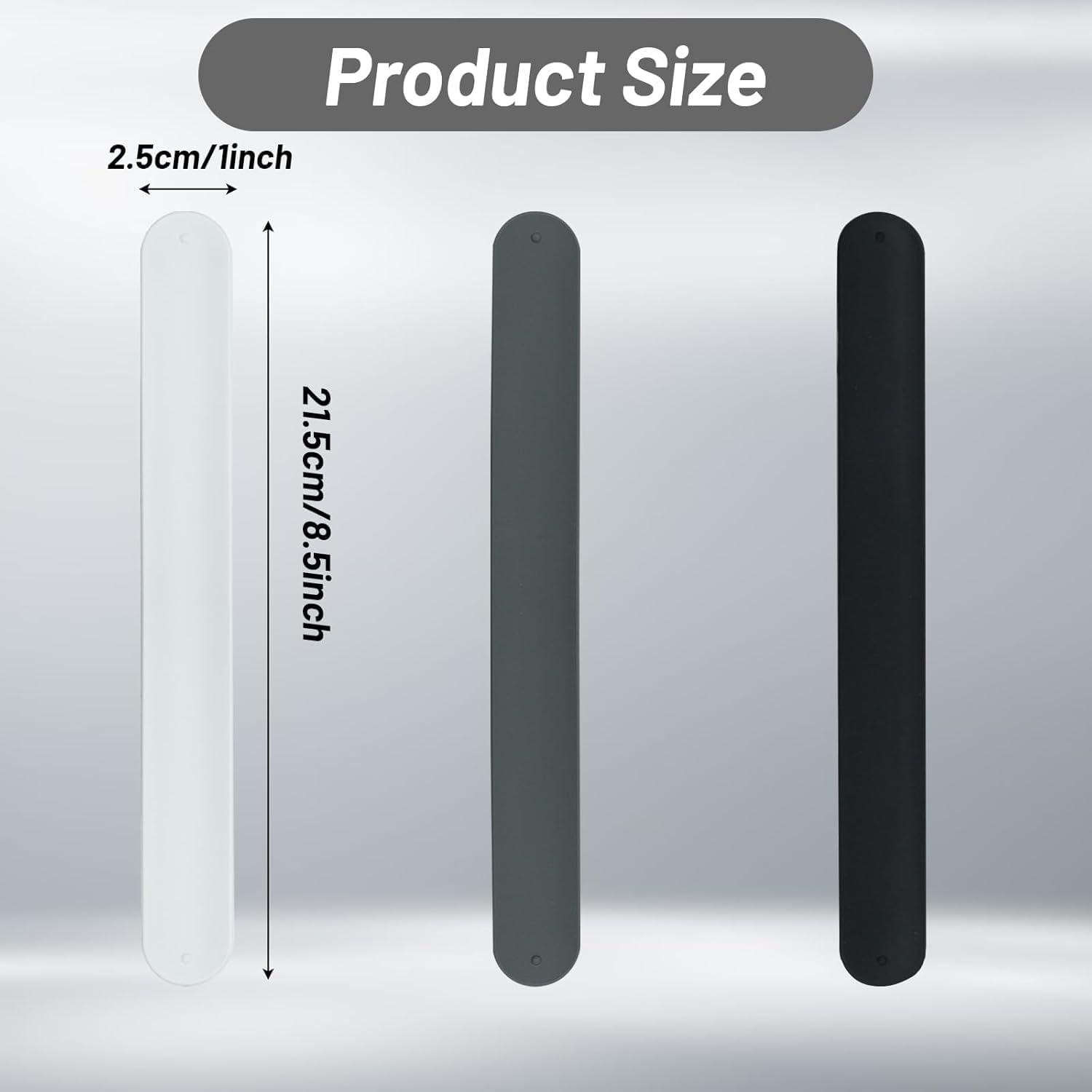 6 Pieces Wrapping Paper Holder Paper Roll Holder Silicone Covered Metal Strips Poster Slap Bands Gift Wrapping Paper Clamps for Home Storage Organization(Black,Gray,White)