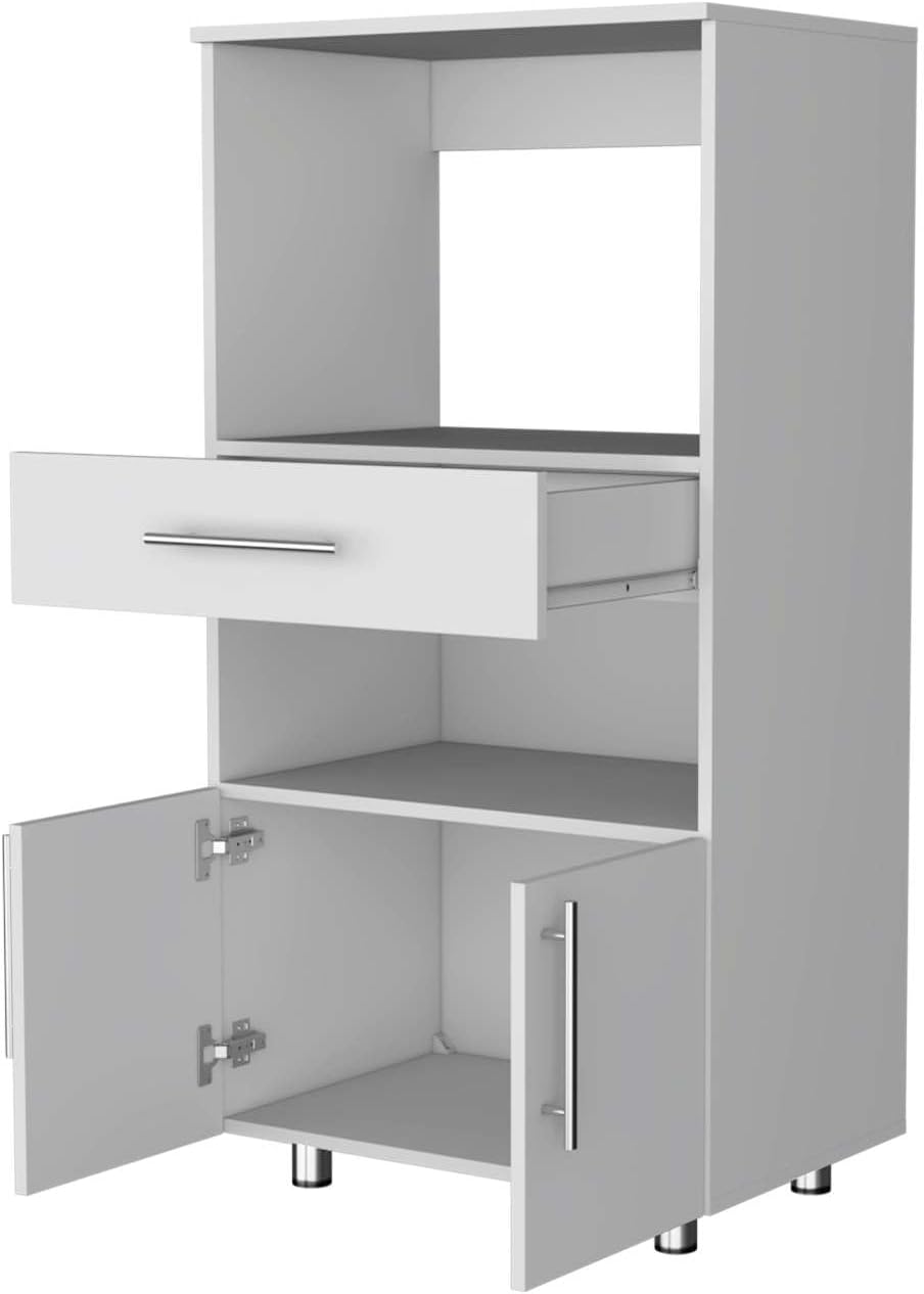 White Pantry Cabinet Microwave Stand