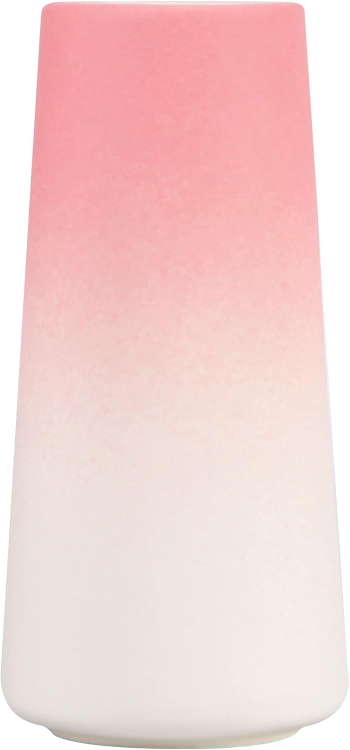 Pink Vase, Small Ceramic Vase, 8 inch Tall Vases for Flowers Pampas Grass Bud Roses Living Room Entry Table Bathroom Home Decor, Modern Style(Pink)