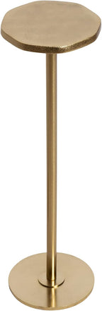 Kate and Laurel Pianka Decorative Modern Pedestal Round Drink Table, 7 x 7 x 22, Gold, Cast Aluminum Mini Table with Organic Tabletop Shape for Use as Small Plant Stand or Living Room Accent