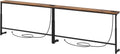 Kitstorack 94.5" Extra Long Behind Couch Table, Adjustable Height Narrow Console Table with 2 Power Strips, Split Design for Separate Wall Use, Anti-Scratch Tip, Rustic Brown for Living Room