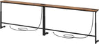 Kitstorack 94.5" Extra Long Behind Couch Table, Adjustable Height Narrow Console Table with 2 Power Strips, Split Design for Separate Wall Use, Anti-Scratch Tip, Rustic Brown for Living Room