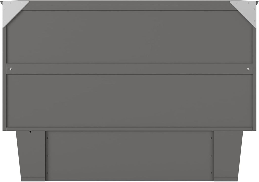 AFI, Monroe Full Murphy Bed Chest with 6" Mattress, Storage Drawer & Built-in USB Charger, Grey