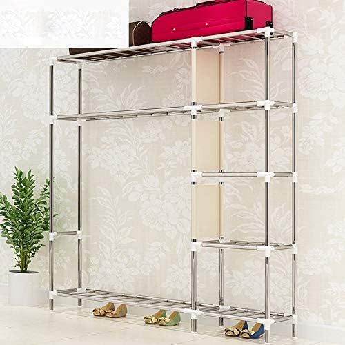 Art Cloth Wardrobe Steel Tube Home Large Capacity Storage Closet Completely Closed Dust