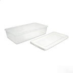 2 Pack 41 Quart Clear Storage Bin with Lid, Clear Plastic Container with Secure Snapping Lids, Under Bed Storage Container, Stackable Bin for Home and Office Organization, White