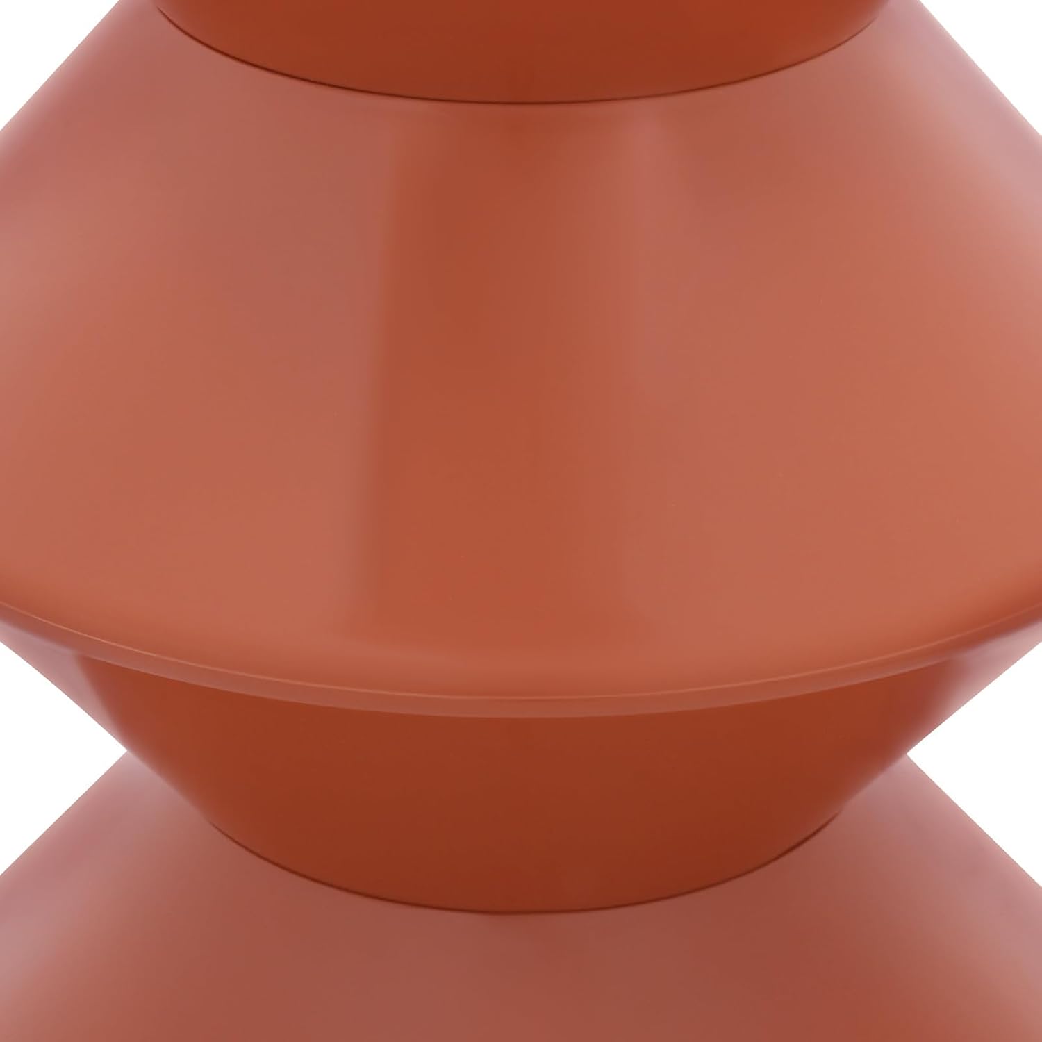 17.7 inch Modern Round Side Table Creative Round End Table, Pedestal Circle Accent Tables Geometric Coffee Table Hourglass Shaped Sofa Stool for Living Room Bedroom Office Apartment Yards, Orange