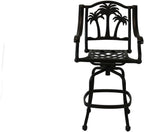 Palm Tree Cast Aluminum Powder Coated Barstool - Set of 6 - Antique Bronze Y