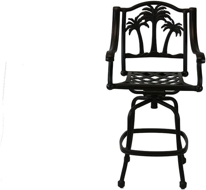 Palm Tree Cast Aluminum Powder Coated Barstool - Set of 6 - Antique Bronze Y