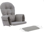 5Pcs Glider Rocker Cushions Set - Velvet Glider Rocker Replacement Cushions with Side Storage Pockets, Washable & Non Slip (Light Gray)