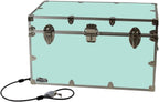 C&N Footlockers - XL Graduate Storage Trunk w/Cable Lock - Made in the USA - STEEL Footlocker for College Dorm Room & Summer Camp - 32 x 18 x 18.5 Inches (Mint)