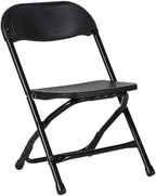 TentandTable Kids Folding Plastic Chair with Metal Frame, Lightweight Stackable Toddler Chairs for Classroom Table Desk Parties Events Weddings and Home Use, Black Pack of 4 Chairs