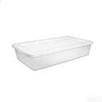 2 Pack 41 Quart Clear Storage Bin with Lid, Clear Plastic Container with Secure Snapping Lids, Under Bed Storage Container, Stackable Bin for Home and Office Organization, White