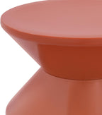 17.7 inch Modern Round Side Table Creative Round End Table, Pedestal Circle Accent Tables Geometric Coffee Table Hourglass Shaped Sofa Stool for Living Room Bedroom Office Apartment Yards, Orange