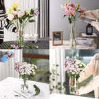 4 Pack Acrylic Cylinder Vases for Centerpieces, 8 inch Tall Clear Flower Vase, Unbreakable Vases,Hurricane Candle Holders Floating Candle Vase for Wedding Dinner Table Party Living Room Decor