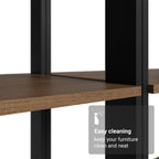 Madesa Kitchen Pantry Storage Rack with 2 Drawers and Open Shelves 74" L Multiuse Modular Cabinet for Kitchen Organization - Black/Brown