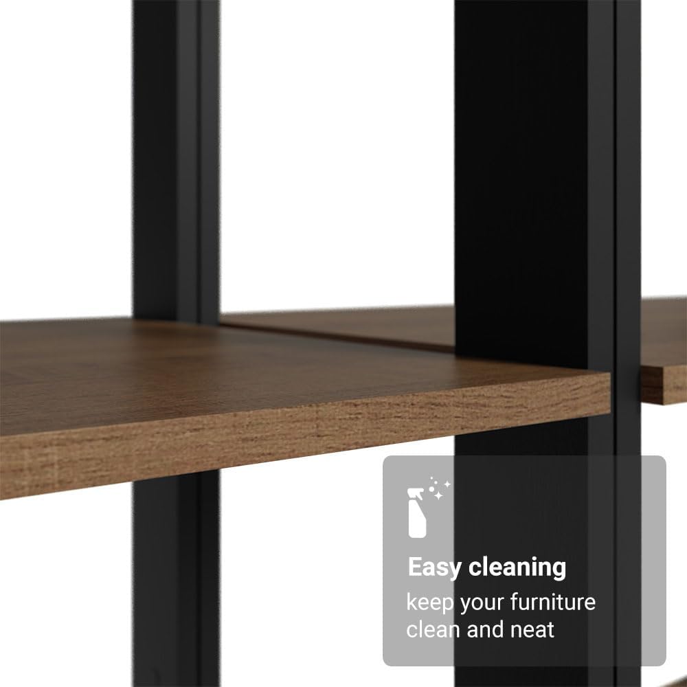 Madesa Kitchen Pantry Storage Rack with 4 Drawers and Open Shelves 78" L Multiuse Modular Cabinet for Kitchen Organization - Black/Brown