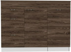 Grecia Kitchen Base Cabinet - 3 Drawers, 2 Shelves, White/Dark Walnut - Expandable Counter Space