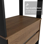 Madesa Kitchen Pantry Storage Rack 27" L with 2 Drawers and Hanging Space Multiuse Cabinet - Black/Brown