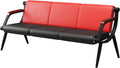 wonline Waiting Room Bench, Office Furniture Reception Chairs with Arms, Leather Chairs is Suitable for Clinic,Airport,Hospital,Barber,Salon,Bank-(Red&Black,3 Seat)