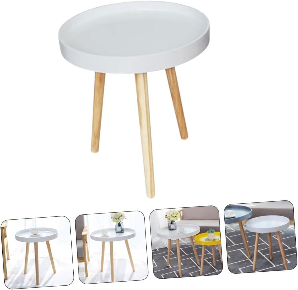 Nordic Small Round Coffee Table White Modern Mini Sofa Side End Table Bedside Accent Furniture for Living Room